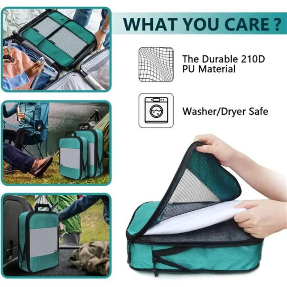 Compression Packing Cubes for Suitcases,5 Set Travel Essentials, Lightweight